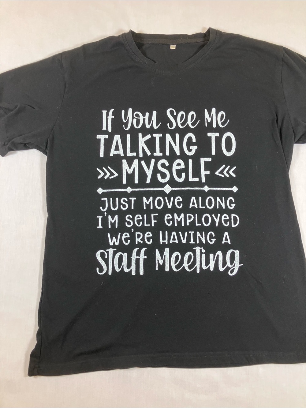 Black Graphic Tee - 'Staff Meeting' Funny Quote